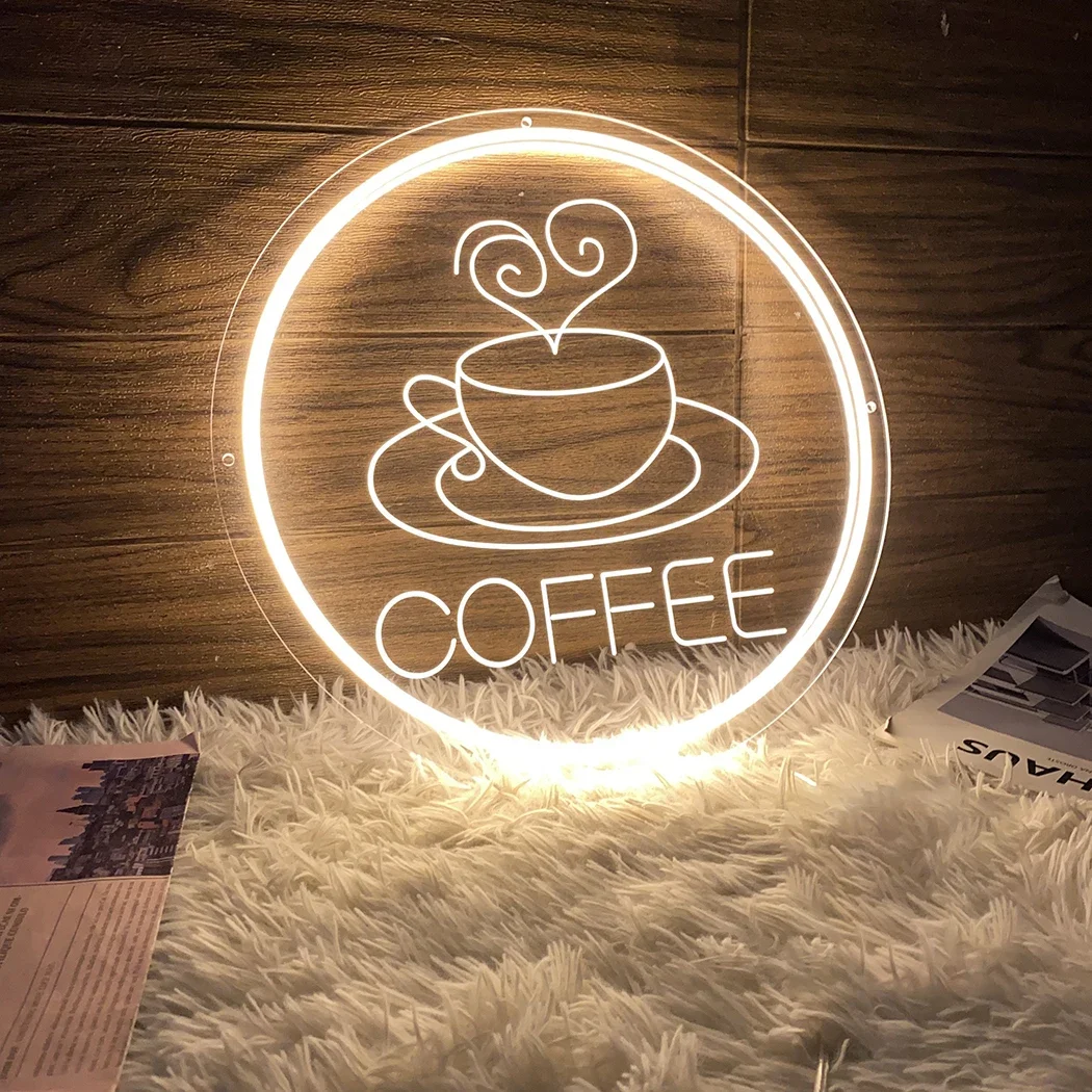 Neonowy znak kawowy LED Neonowy znak dla kawiarni Cafeteria Restauracja świecące znaki biznesowe Dom Kuchnia dekoracje ścienne światła