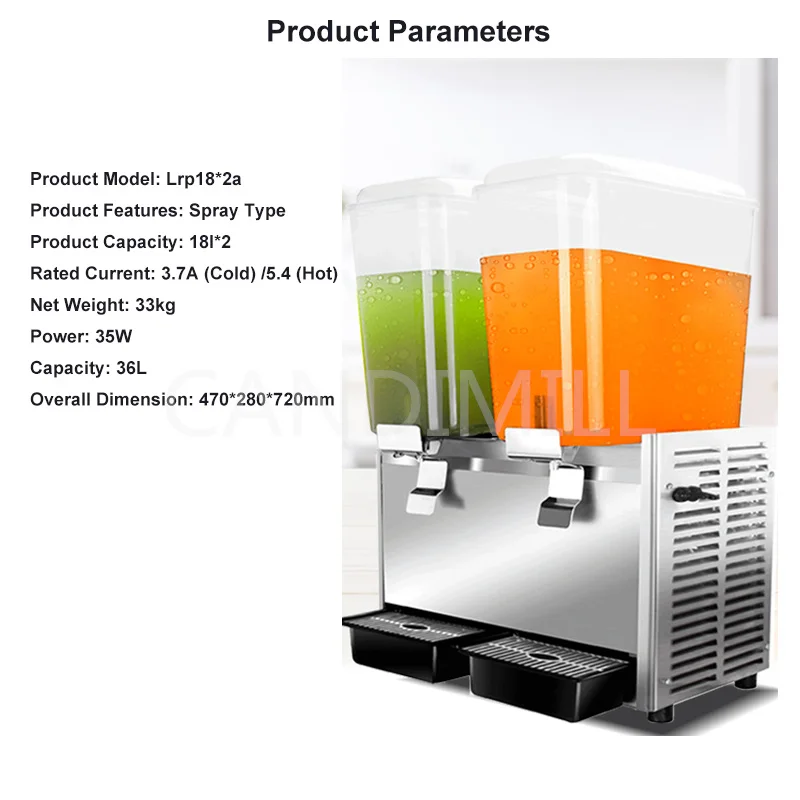 Juicer Stirring Fruit Juice Equipment Commercial Cafeteria Double Temperature Beverage Machine For Milk Tea Shop Desktop Automat