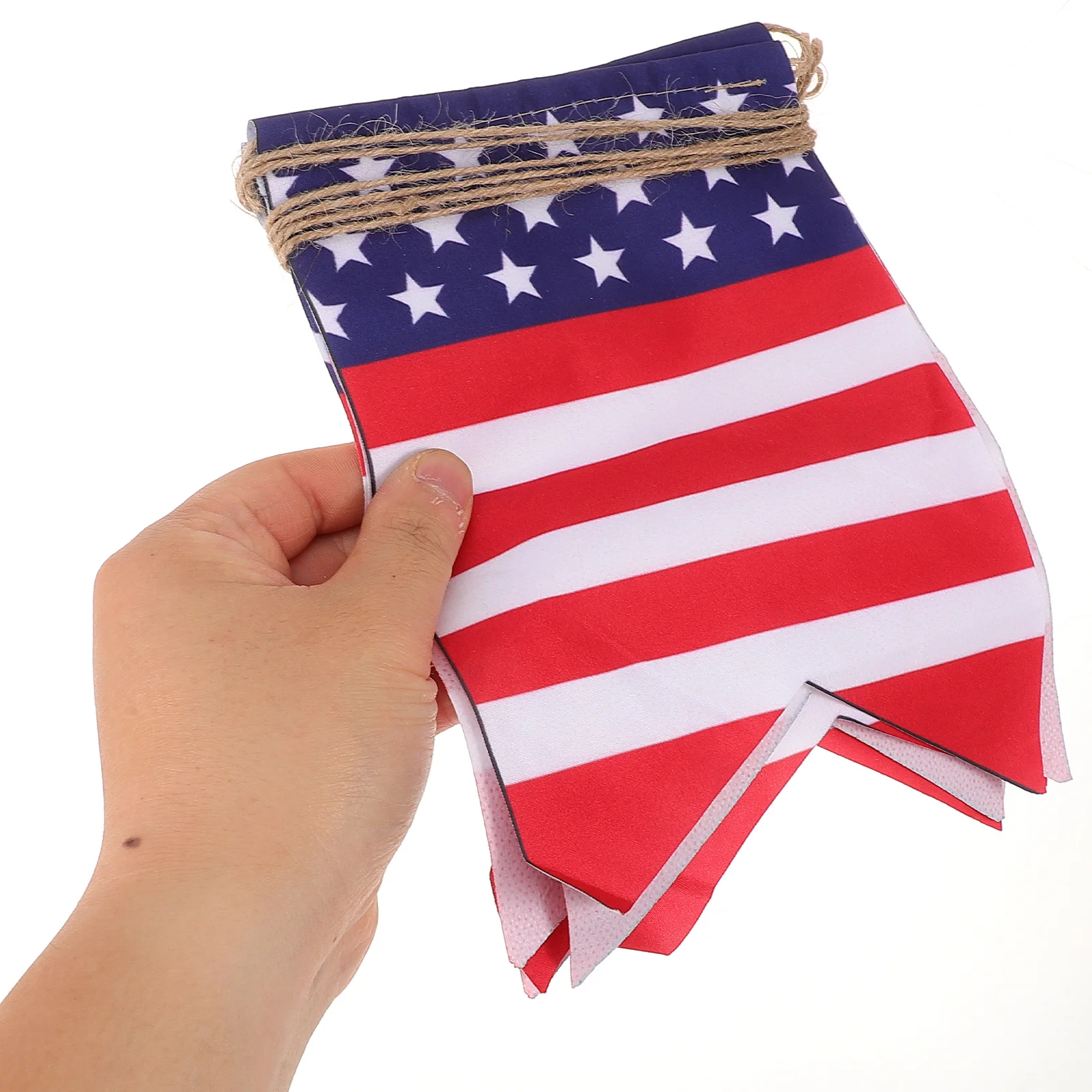 

2Pcs Usa 4th of July Burlap Independence Day Pennant Banner Decoration Party Photo Booth Backdrop National Day Celebration