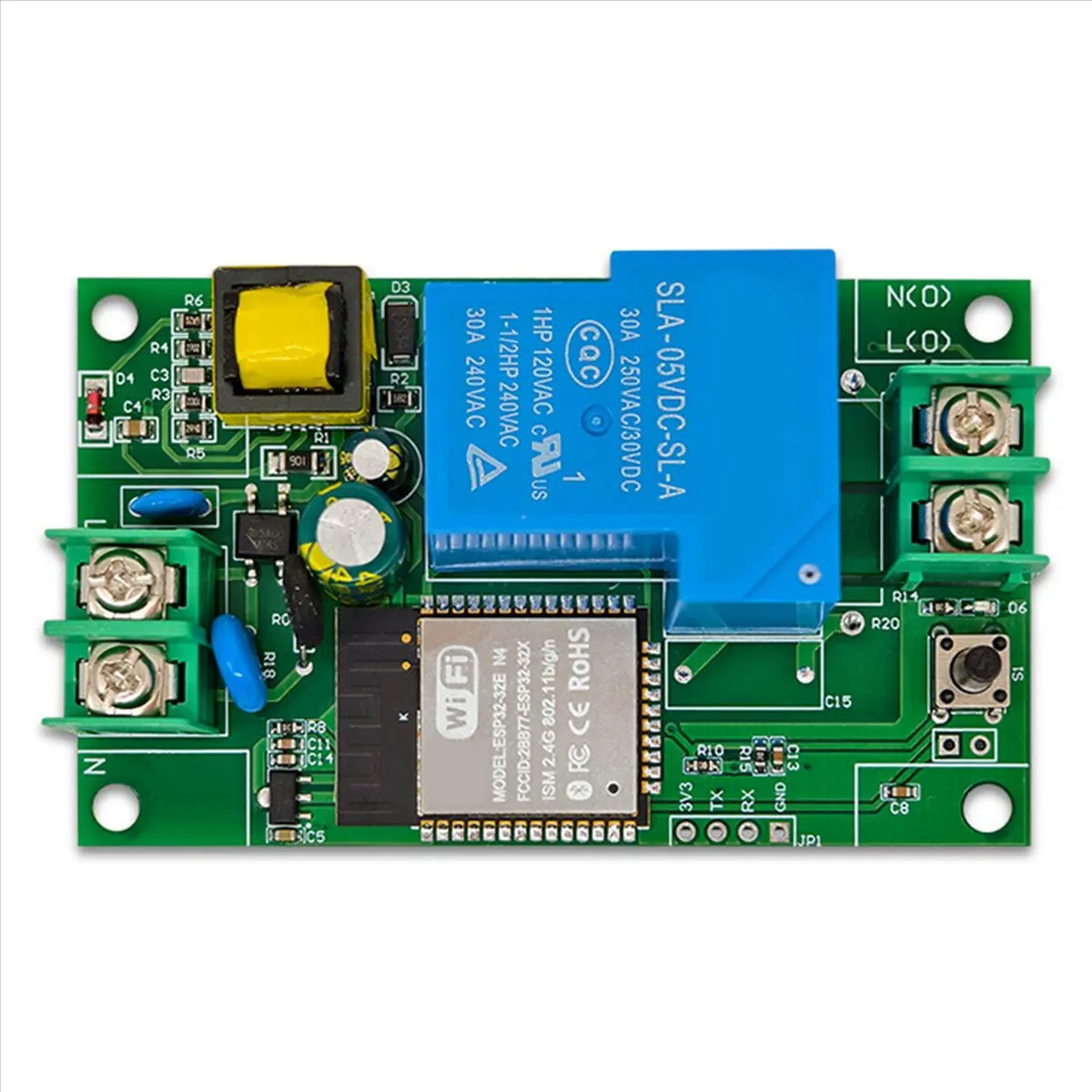 ABAN ESP32 Single Channel Relay Module AC220V Power Supply 30A WIFI Bluetooth Relay Module Development Board