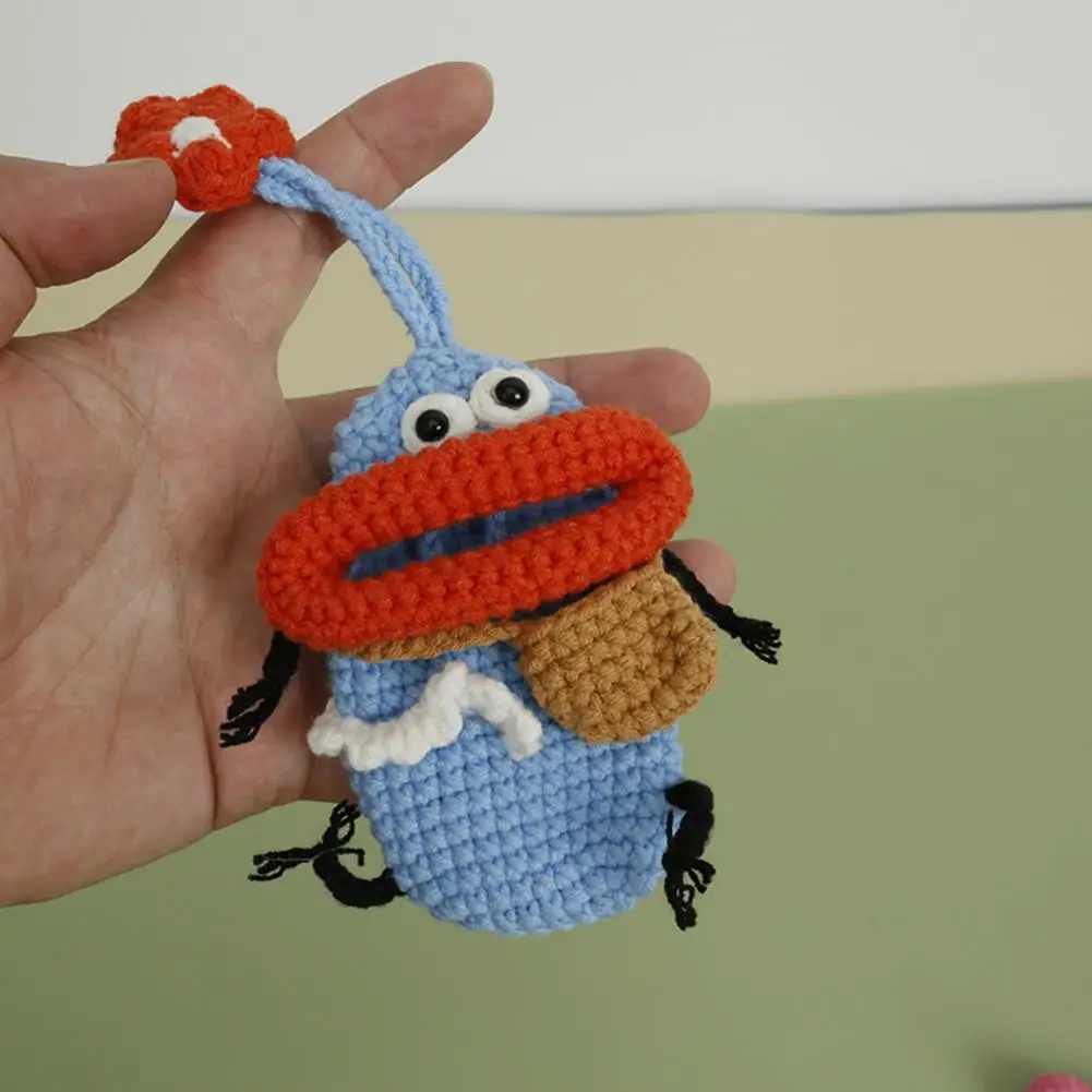 Reliable Car Key Holder  Cartoon Shape Fine Stitching Key Case  Handmade Crochet Key Fob Cage Protector