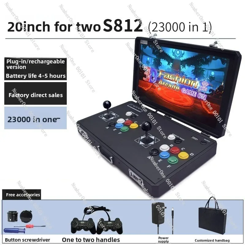 Portable Retro Arcade Game Console, Dual Joystick Controller Fighting Machine with Built-in Games & TV Output, Handheld Toy view 3