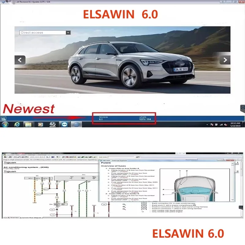 

Etka 8.3 ELSAWIN 6.0 Latest Maintenance Software Group Vehicle Electronic Parts Catalog Suitable for V/W AU/DI SE/AT SKO/D