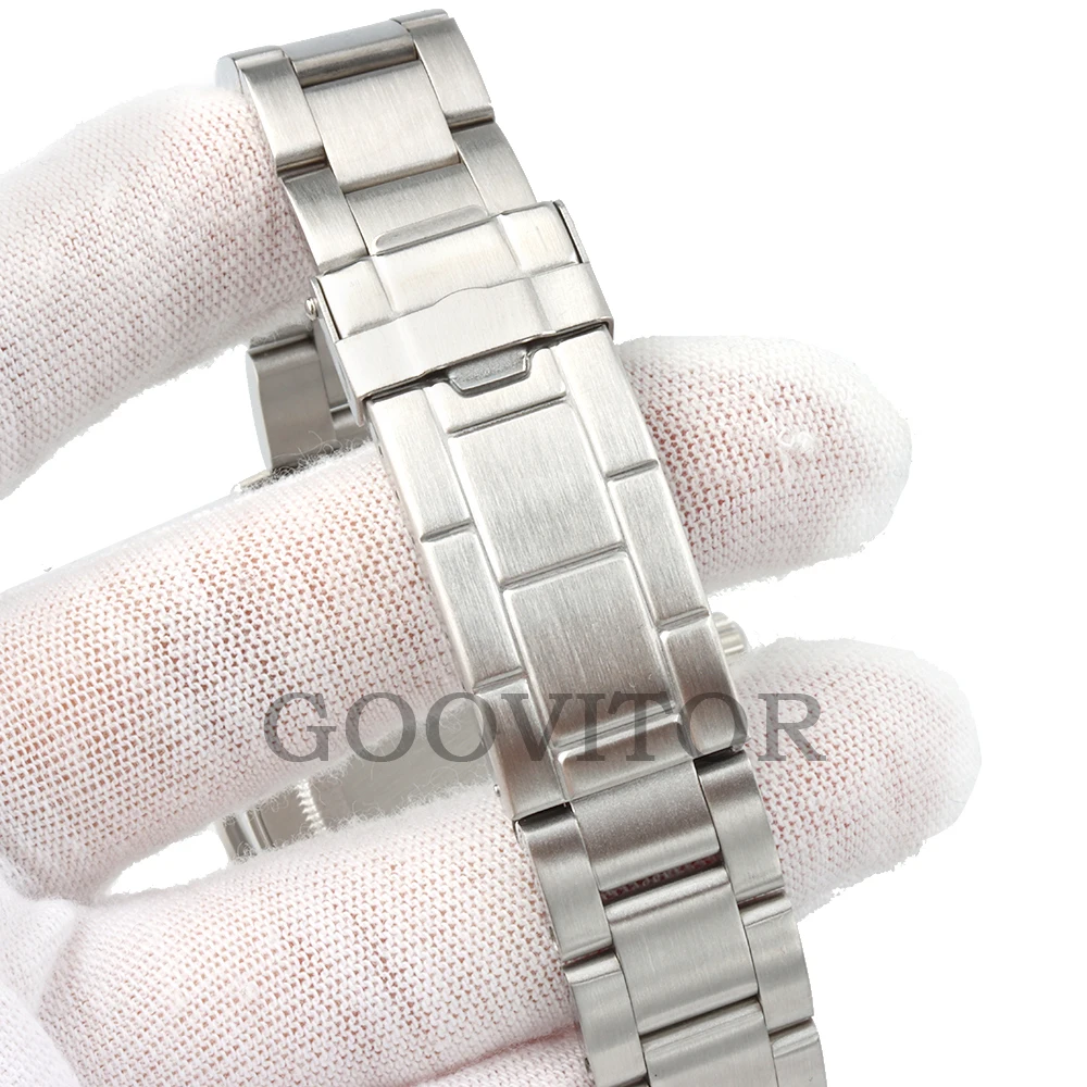 39.5 مللي متر حافظة اليوبيل/المزارع أشرطة ساعات اليد الفولاذ المقاوم للصدأ ل SUB GMT NH35 NH36 حركة الياقوت الزجاج مقاوم للماء خمر