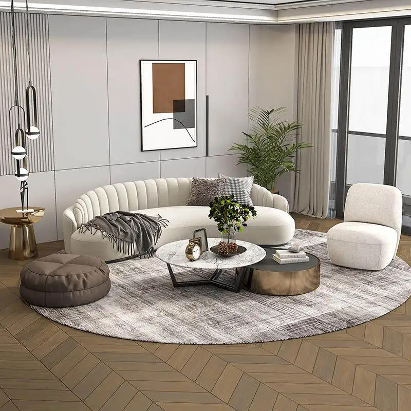 

Modern Minimalist Living Room Sofas Nordic Corner Curved Designer Lazy Outdoor Sofa Relaxing Lounge Muebles Trendy Furniture