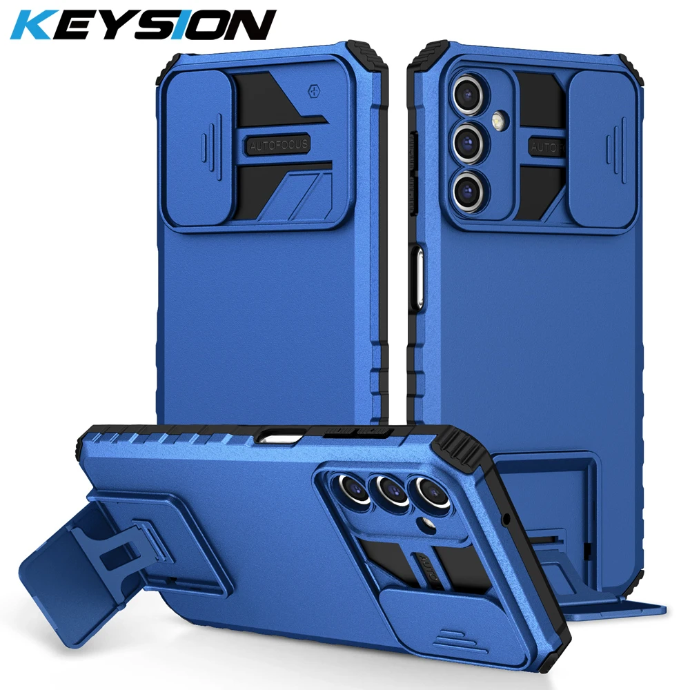 KEYSION Shockproof Case for Samsung A05S A05 A55 A35 A15 A25 A14 Slide Camera Lens Protection Phone Back Cover for Galaxy S23 FE