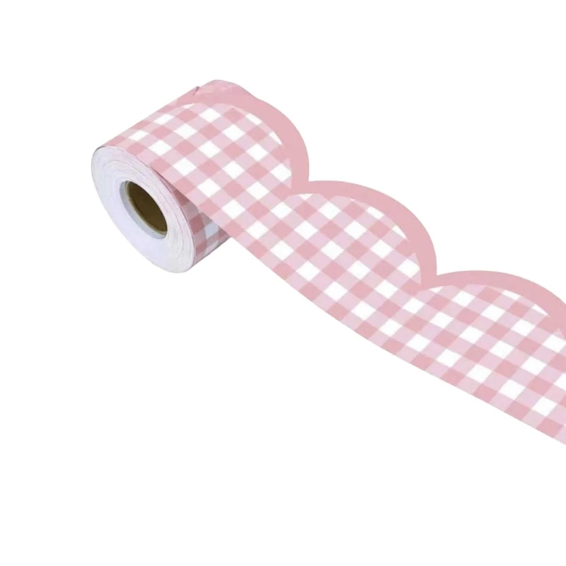 Selbstklebende Bulletin Trim Gingham Design Wandspiegel dekorative Aufkleber Aufkleber Rolle 3XUF – Detail 1