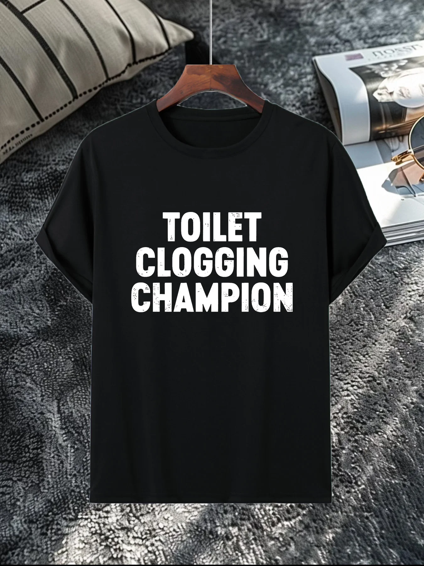 

Printed men's crew neck T-shirt, humorous and funny, a must for daily wear, suitable for liking a relaxed and humorous style