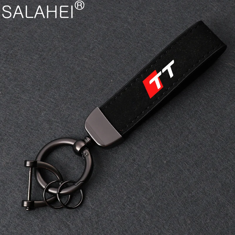 

With Car Logo Key Accessories Man Suede Keychain Keyring For TT SLine A1 A7 A3 A4 A6 A5 Q5 Q7 Q3 Q4 SQ5 RSQ3 RSQ8 S3 S4