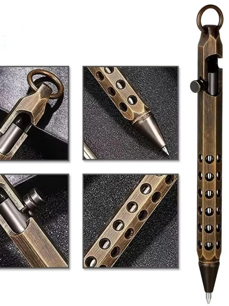 Stylo à bille rétro en laiton, Boulon d'action, Signature, pour affaires, noël, anniversaire, école, étudiant, papeterie de bureau