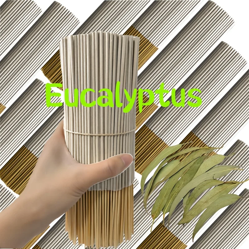 Eukalyptus-Aromatherapie-Räucherstäbchen 25/85/185/385/685 Stück – hochwertige, natürliche Räucherstäbchen aus Bambus, die einen frischen und erfrischenden Minzduft verbreiten. Ideal für Yoga, Meditation und zur Dekoration zu Hause (Weihnachten, Halloween, Erntedankfest). Sie können die Luft reinigen und ein Gefühl der Entspannung vermitteln. – Detail 3