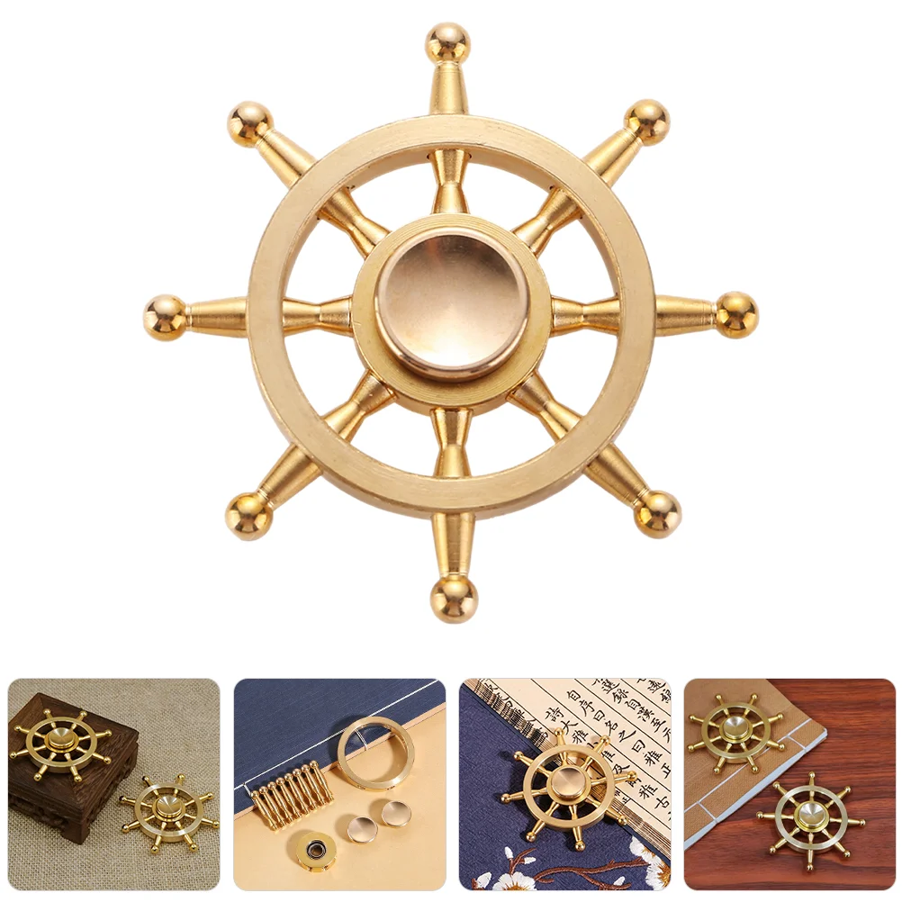 Brass Rudder Ornaments Living Room Decor and Accessories Ship Steering Wheel Prop