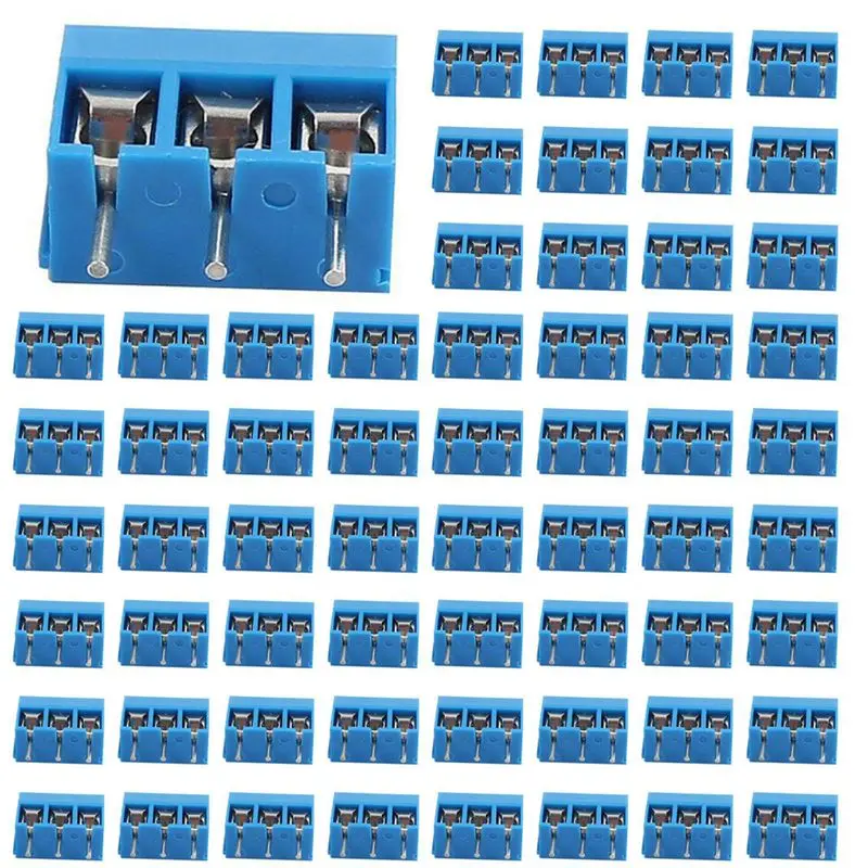 

ABRW-400PCS Blue ABS KF301-3P 5.08Mm 3 Pin Connect Terminal Screw Terminal Connector