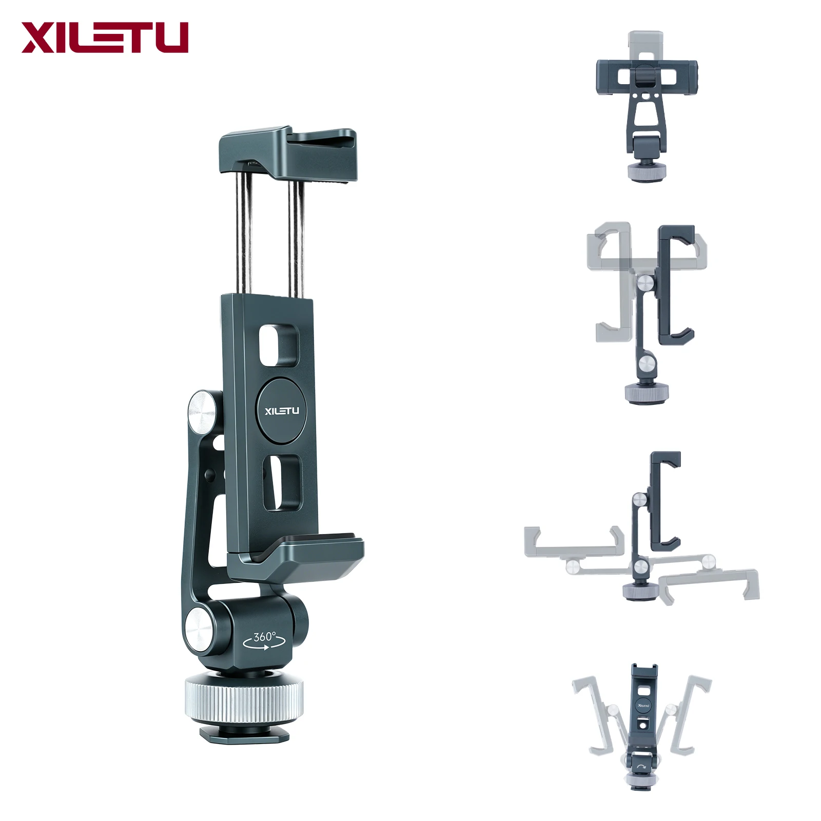 DJI RS 안정기용 XILETU 알루미늄 콜드슈 폰 마운트, 360 °   카메라 모니터 라이브 스트리밍용 조정 가능한 HV 브래킷
