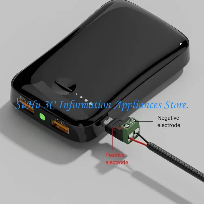  2Pin Solderless Terminal to Micros USB Charging Adapter 5V3A Output Compatible for Electronics Gadgets Not Support Data