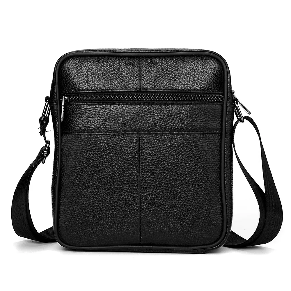 New Business Casual Men\'s Crossbody Bag Leather Strap For Men Black Courier Side Bag For Men\'s Postman Travel Bag