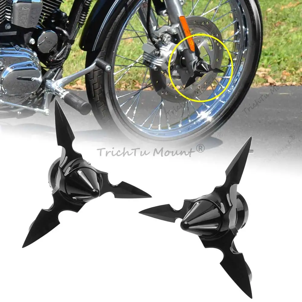 

1 Pair Front Axle Nut Cover Caps Fit For Harley Dyna Softail Touring Sportster Street VRSC 1984-2025