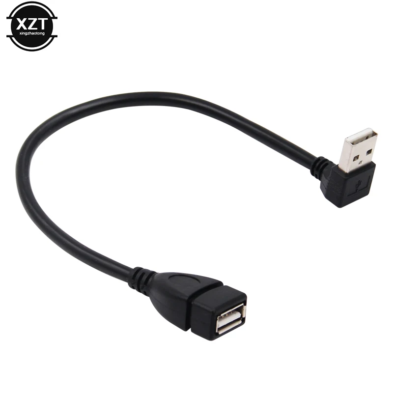 25 cm Wysokiej jakości 90-kątny przedłużacz USB 2.0 A męski na żeński Konwerter kabla USB 2.0 do transmisji danych