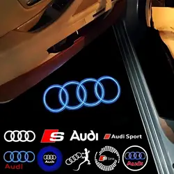 2 LED Car Door Light Projector Lamp Accessories For Audi Sport S line S3 S4 S5 S6 S7 RS Quattro Q7 Q5 Q3 A4 B8 A3 A6 C7 A5 A6 A8