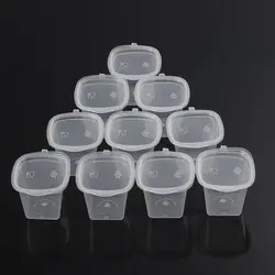 25 Pcs 25ml/27ml/45ml Disposable Plastic Takeaway Sauce Cup Containers Food Box with Hinged Lids Small Pigment Paint Box Palette