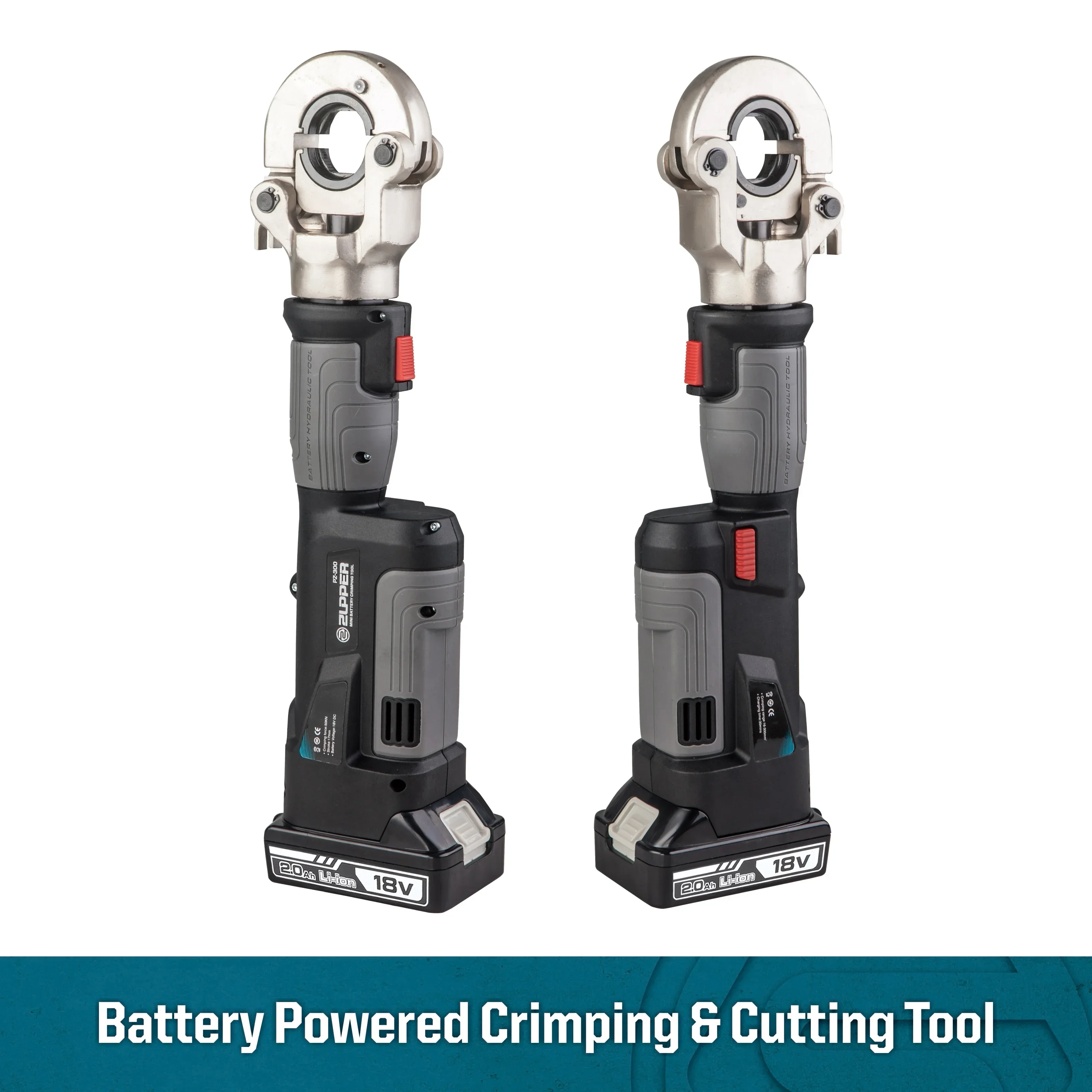 เครื่องมือจีบสายไฟแบบใช้แบตเตอรี่ ZUPPER PZ-300 ขนาดเล็ก ประสิทธิภาพสูง สำหรับสายเคเบิลขนาด 16-300 ตร.มม.