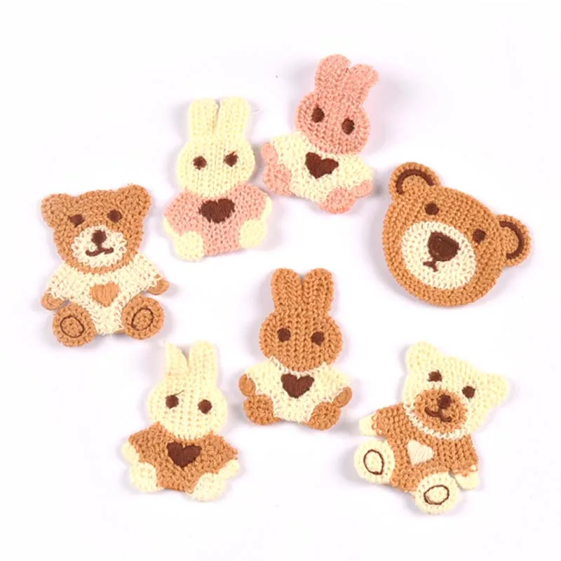 10pcs 6cm Lovely Bear/Rabbit Appliques Sew-on DIY Craft Clothing Skirts Decorative Scrapbooking patch cp3474