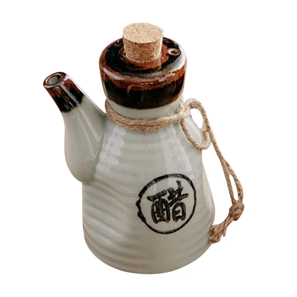 

Oil Bottles Ceramic Soy Sauce Japanese Style Pot Condiment Dispenser Pancakes Kitchen Accessory Container White Seasoning