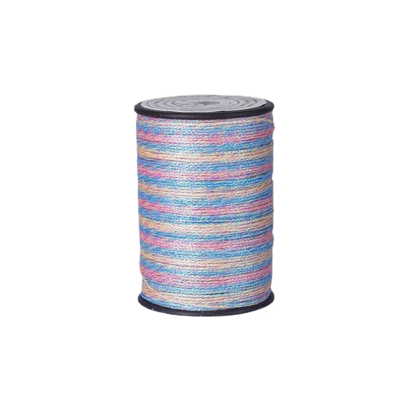 0.3 0.4 0.5mm Extra Strong Braided Round Waxed Leather Sewing Thread Shinny Upholstery Waxed Thread with Core for Hand Sewing