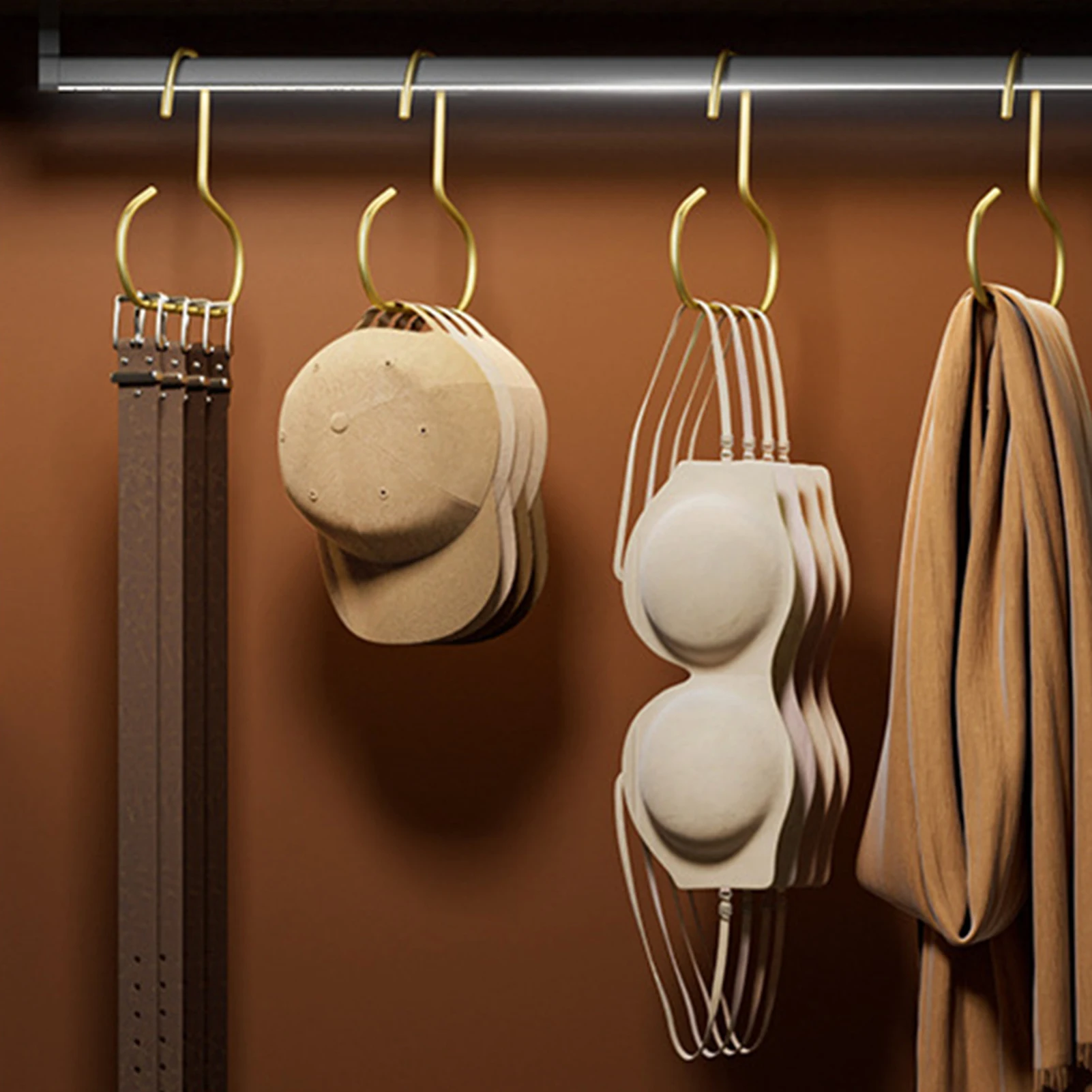 1 قطعة قبعة معدنية فاخرة المنظم قبعة رفوف مفتوحة هوك خزانة الفضاء توفير تصميم شماعات للمنزل عنبر قبعة منظمة C