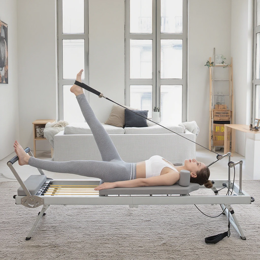 

Large Durable Portable Pilates Reformer Machine Home Fitness Equipment for Weight Loss Steel ABS Material Yoga Bed