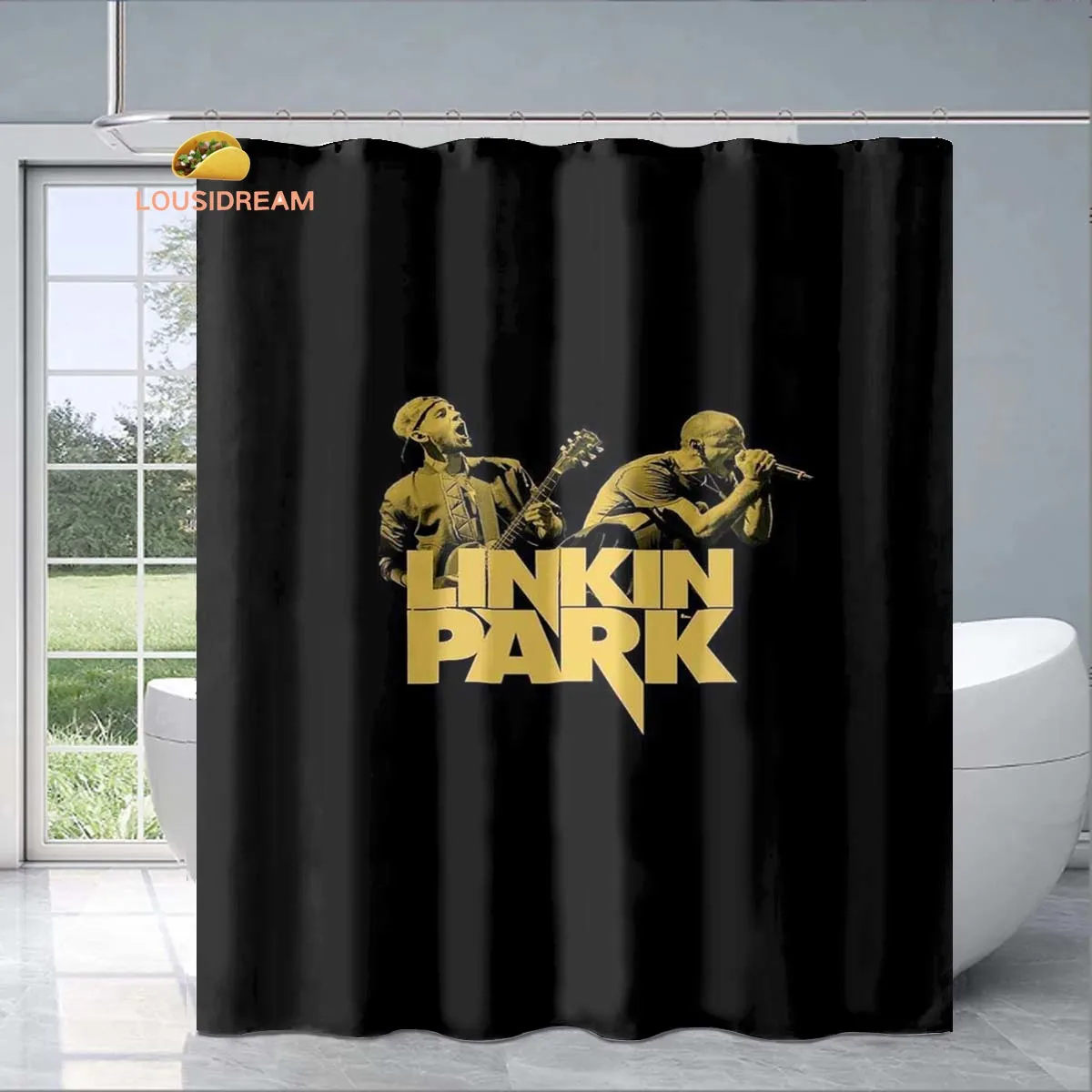 

L-Linkin Park Exquisite Shower Curtain Fashionable Decorative Gift for Adult Children's Bathroom Waterproof and Mildew-proof