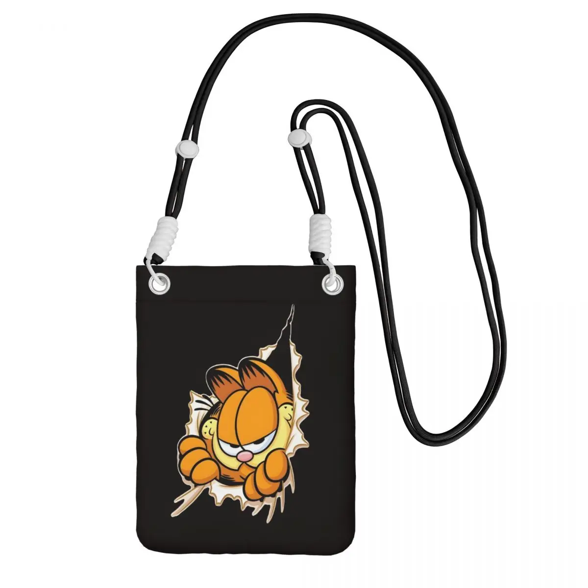 

Изготовленная на заказ сумка для мобильного телефона G-Garfielded Carry, диагональная женская и мужская сумка через плечо с милым котом, съемный плечевой ремень