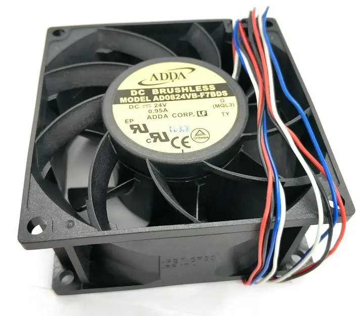 

New original ADDA 8CM AD0824VB-F7BDS 8038 24V 0.95A 4wire Cooling fan 80*80*38MM 24v