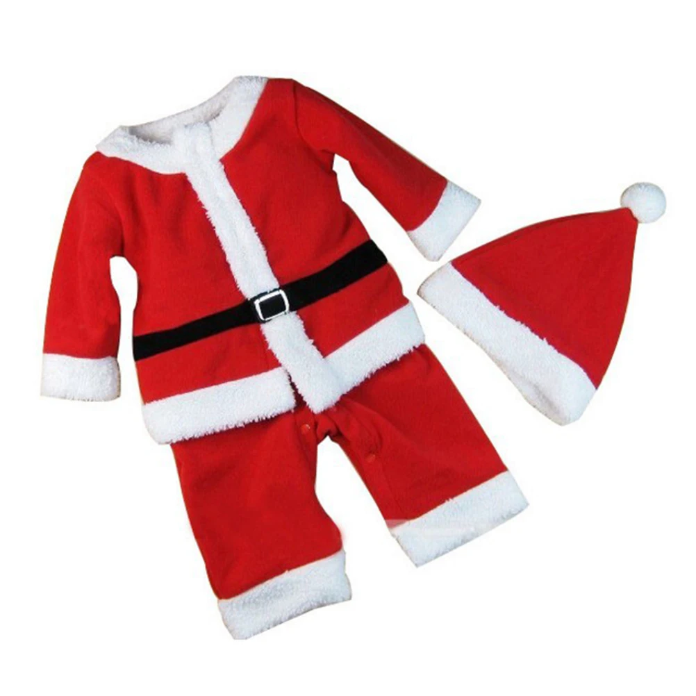 

Cute Christmas Kids Santa Claus Outfit Festival Party Cosplay Suit Red 90Cm High-Grade Fabric Comfortable Fit Three-Dimensional