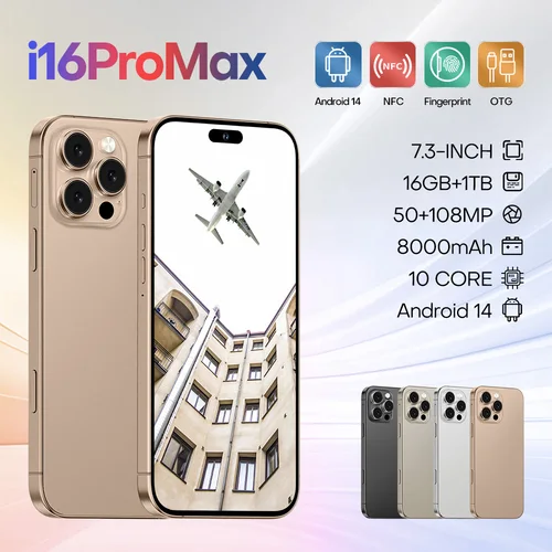 Versión Global I16 Pro Max 5G Smartphone Tarjeta Sim Dual De