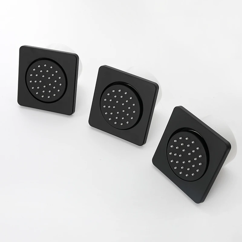 Imagem -06 - Rose Gold Brass Body Shower Massagem Jatos Chuveiro Side Banho Jet Spa Bico de Pulverizador Quadrado Cromado Preto Promoção