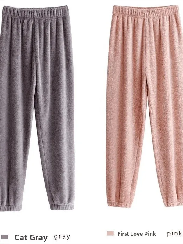 Pantalon paresseux Fce corail confortable taille haute pantalon Harlan neuf Points Thiened Fce automne hiver vêtements de maison pantalon tendance pour femmes...