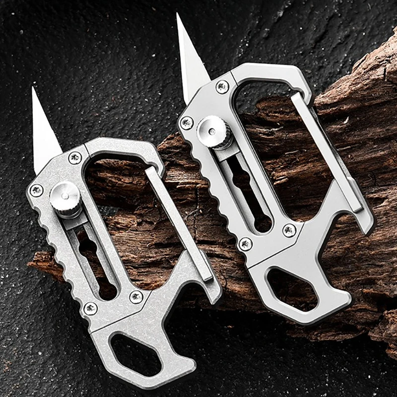 Titanium Alloy Multifunctional Keychain EDC Portable Pocket Knife Durable Anti-Rust Tool For Outdoor Camping Daily Use