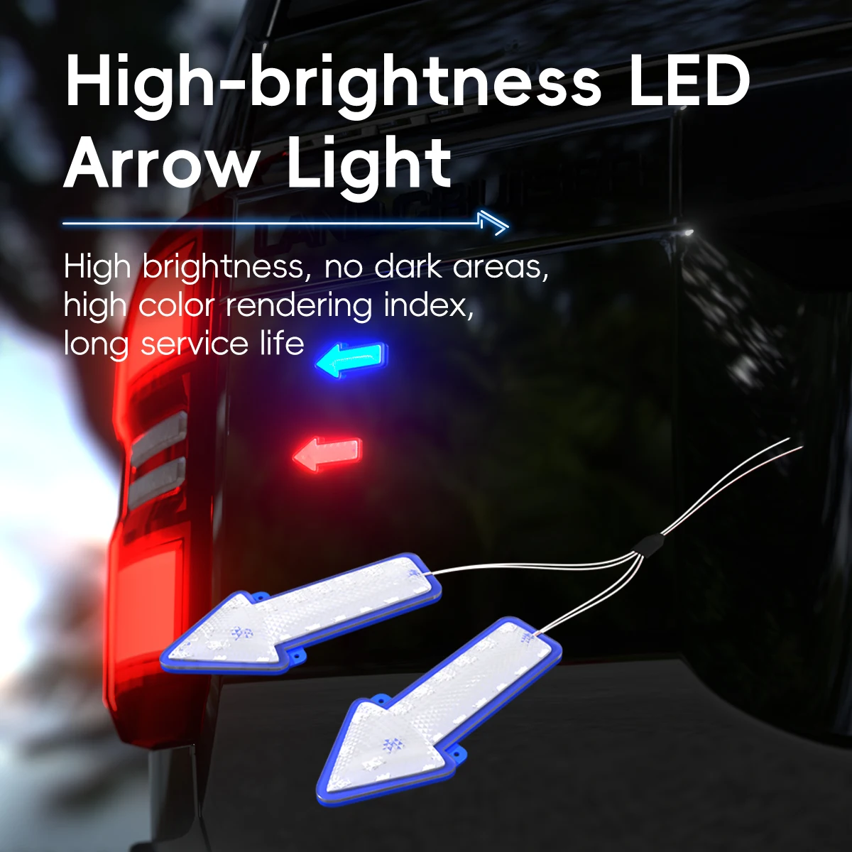 2 in 1 LED Car Indicator Light Arrow Ambient Light Truck Warning Side Light Tail Flash Signal Lamps Decorative Lamp for Car Moto