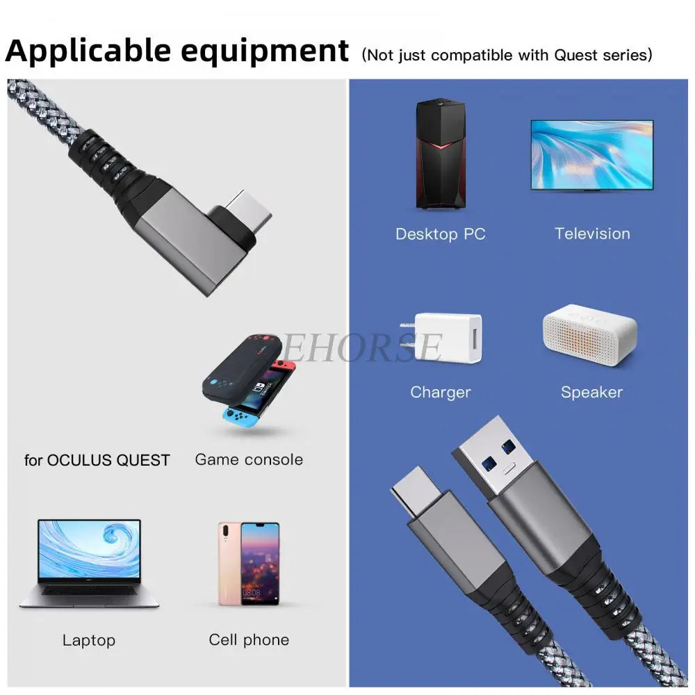 VR كابل ربط 5 متر/6 متر/7 متر كابل شحن خط USB 3.0 نقل كابل بيكو 3 نوع-C محول ل كوة كويست 3/2 VR الملحقات #6