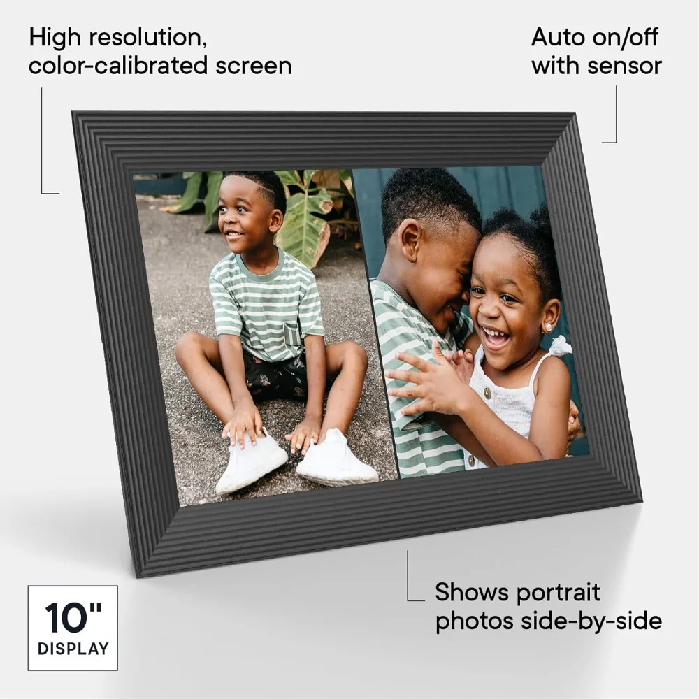 Carver HD WiFi Digital Picture Frame, 10.1”, Add Photos with Aura App, Free Unlimited Storage