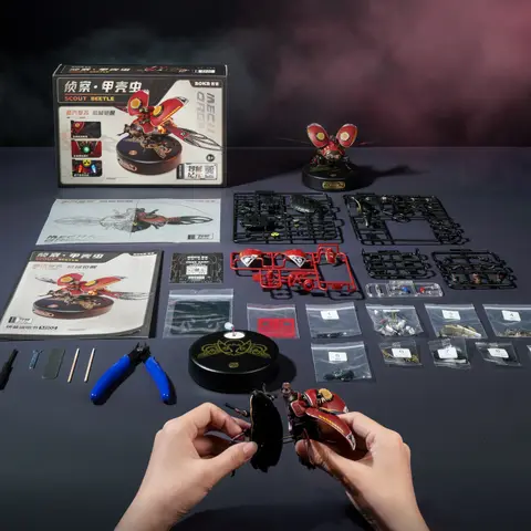 Robotime Rokr Scout Beetle MI02 ABS Metall Punk Style 3D Pussel Present till Pojkar Vuxna Enkel Montering Mekanisk Design Gör-det-själv Leksaker 6 best sales metallmodellbyggsats - №1