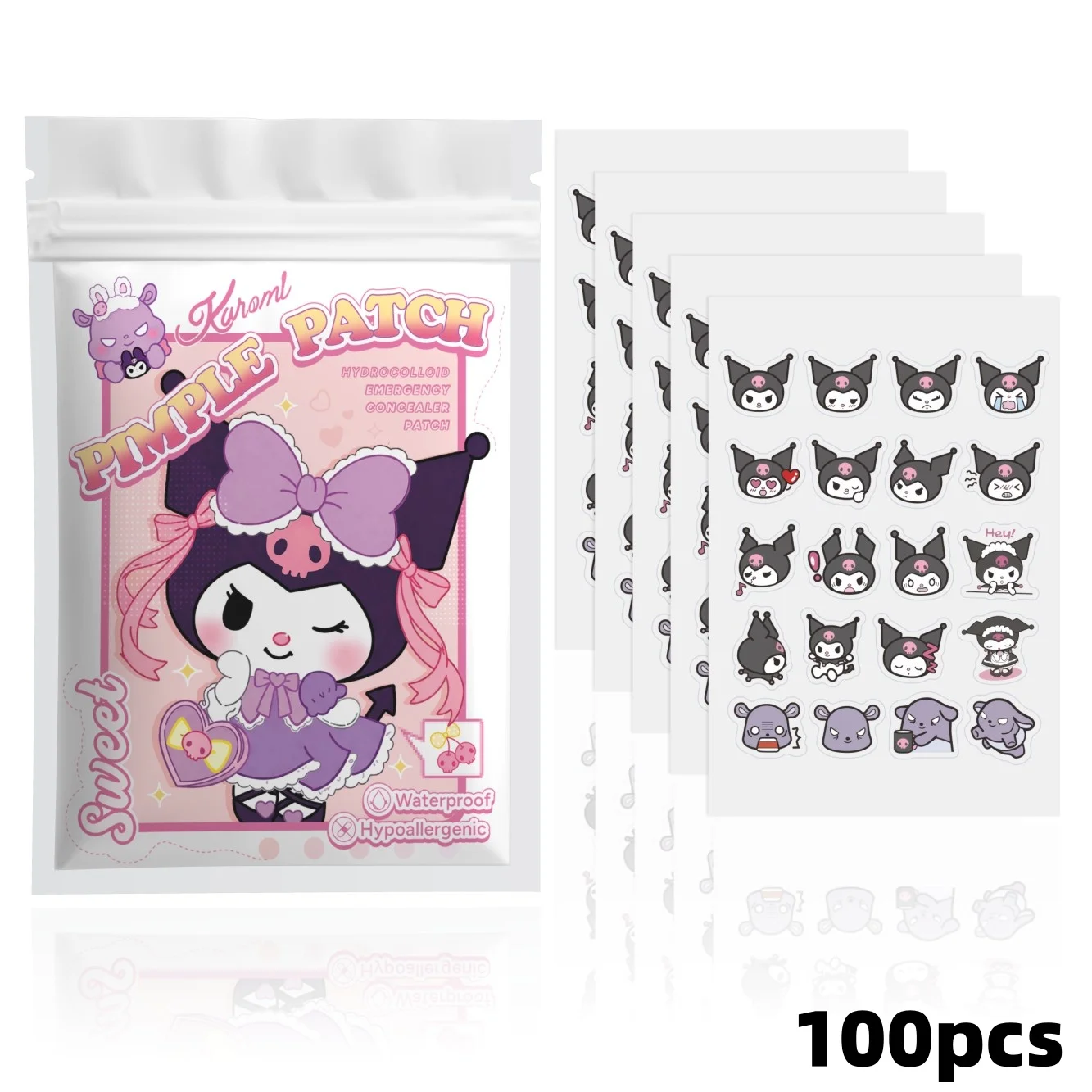 100PCS hello kitty Acne patches, facial acne patches, hydrogel acne removal patches, concealer