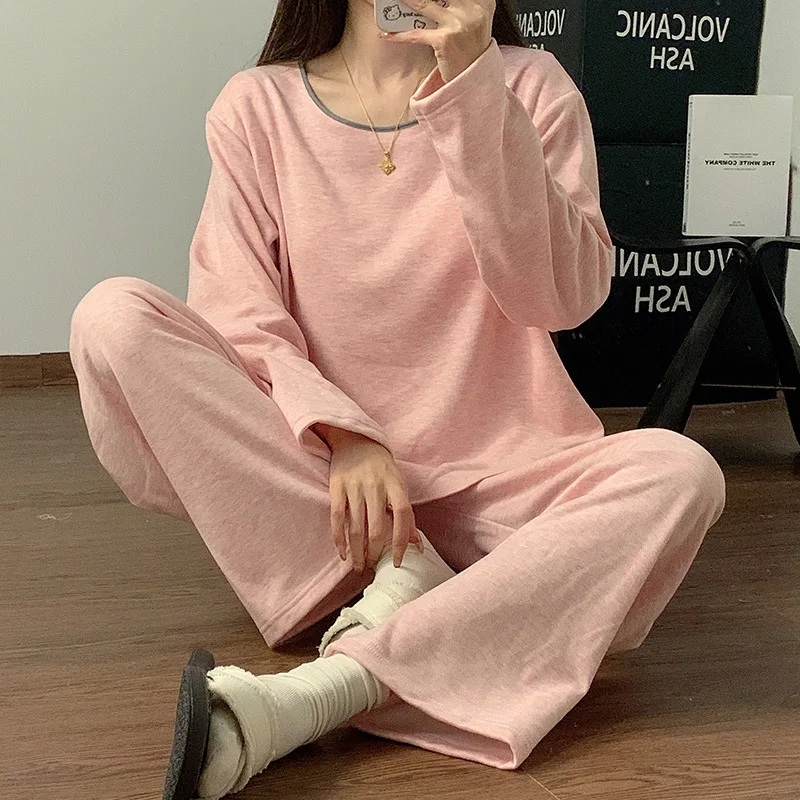 

Пижамы женские зимние комплекты домашней одежды женские корейские нагрудные подкладки топ брючный костюм тонкий бархатный весенне-осенняя одежда для сна домашние пижамы