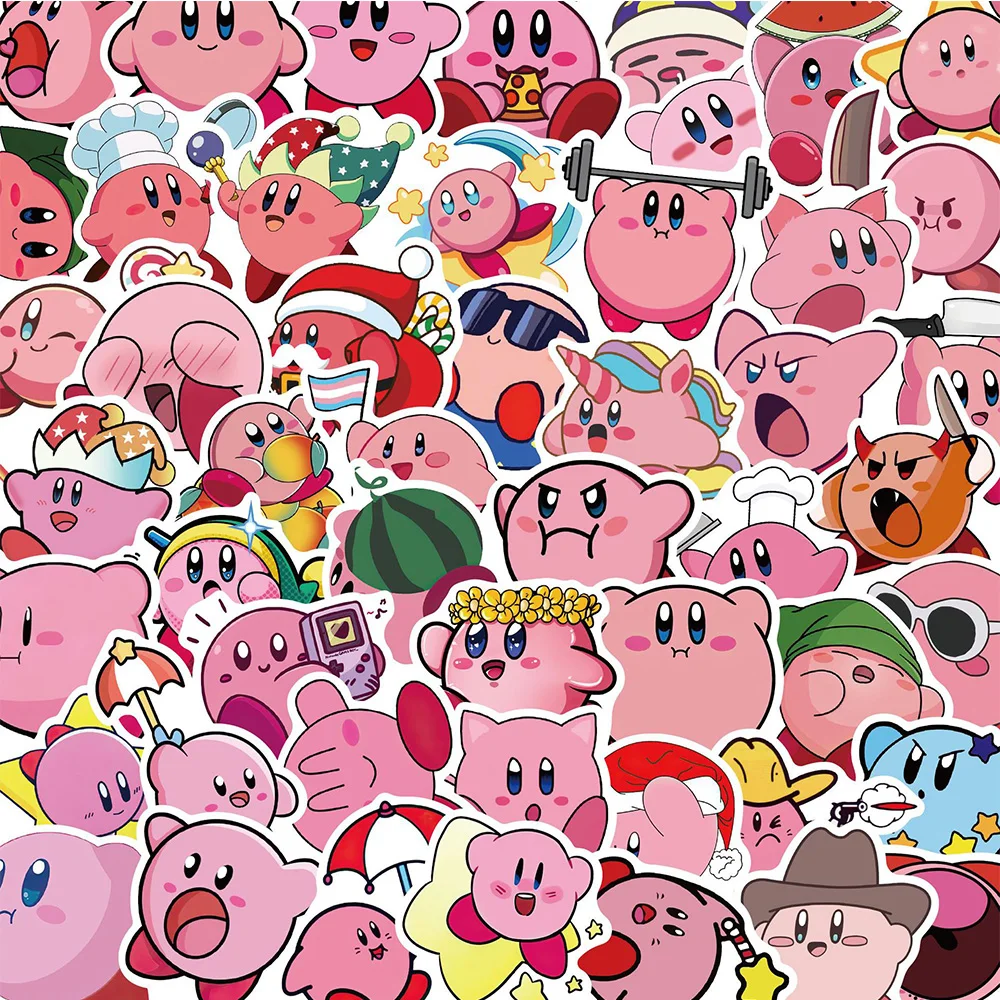 10/30/50PCS Cute Kirby Anime Sticker Guitar Skateboard DIY Waterproof Phone Case Kawaii Laptop Sticker Kawai Stickers Packs