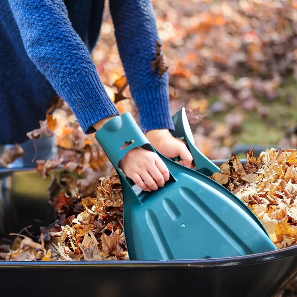 

Portable Leaf Hand Rakes Gather Leaves Rubbish Pick Up Leaf Grabs Scoops Grabber Leaf Collector for Garden Cleaning