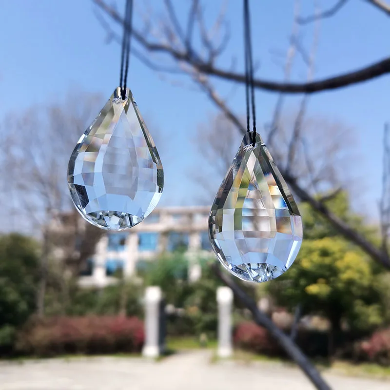 

50mm Transparent Crystal Prism Pendant Hanging Suncatcher Garden Decor Chandelier Prisms Parts Beads Home Decor Sun Catcher