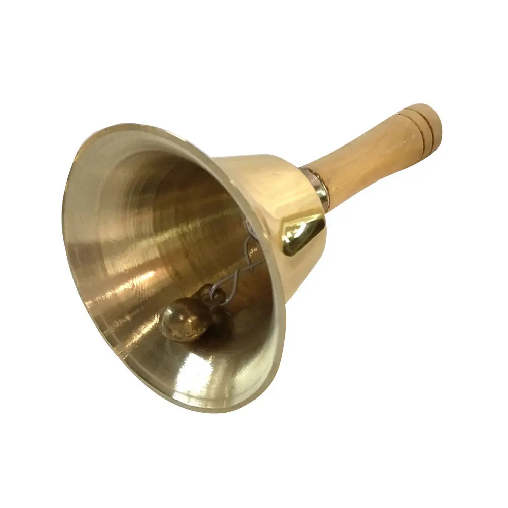 

Copper Rattle Hand Bell 8Cm Diameter Polished Brass Ergonomic Handle Loud Clear Sound for Restaurant Party Christmas Decoration