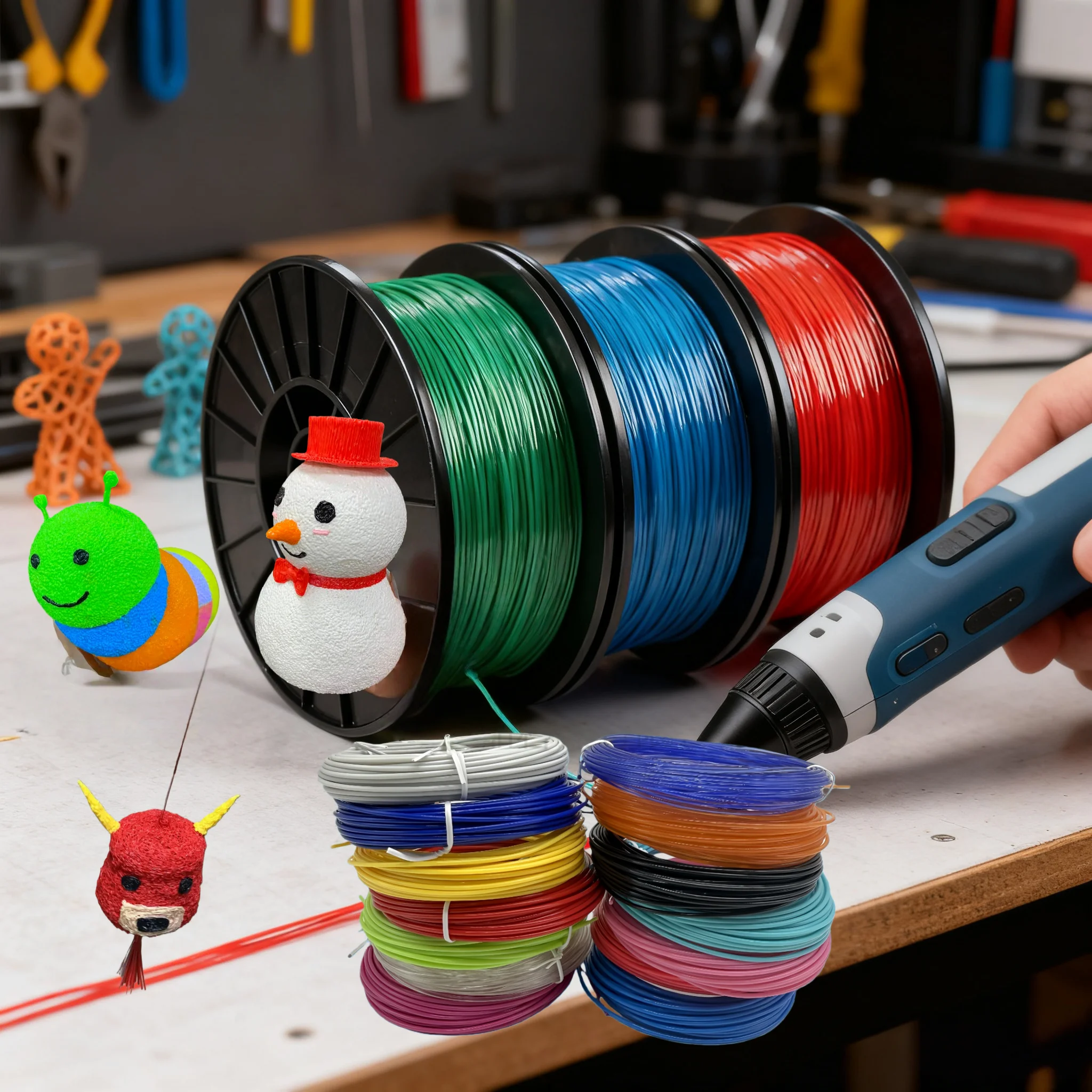 Ricariche per filamenti 3D 50M/100M/200M Ricarica PLA 3D colorata Penna per stampa 3D Materiale per stampa filamento Penna per stampa ad alta precisione