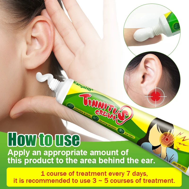 1pcs Tinnitus Treatment Ointment Headache Deaf Improve Ear Pain Relief Medical Herbal Cream Protect Ear Hearing Body Care G021